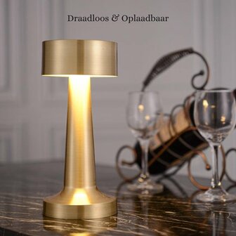 Tafellamp Led oplaadbaar - Goud