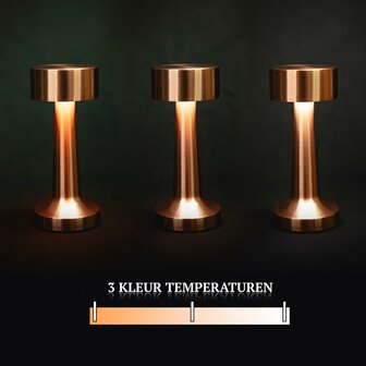 Tafellamp Led oplaadbaar - Brons