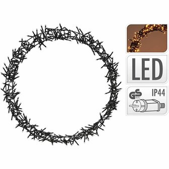Kerstring met verlichting - 400 LED - &Oslash;48 cm - extra warm wit - 8 Lichtfuncties - voor binnen en buiten