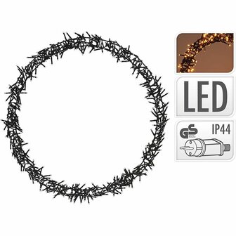 Kerstring met verlichting - 500 LED - &Oslash;58 cm - extra warm wit - 8 Lichtfuncties - voor binnen en buiten