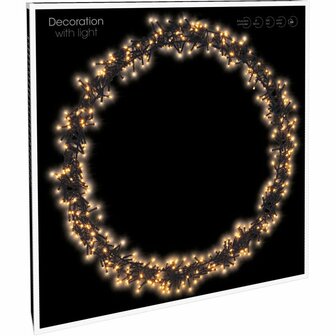 Kerstring met verlichting - 500 LED - &Oslash;58 cm - extra warm wit - 8 Lichtfuncties - voor binnen en buiten