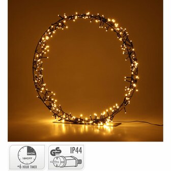 Kerstkrans op Standaard - 300 LED - 60 cm - warm wit - Timer
