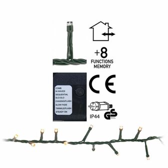 Micro Cluster 2400 LED&#039;s - 48 meter - extra warm wit - 8 functies + geheugen
