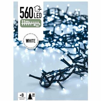 Micro Cluster 560 LED&#039;s - 11 meter - wit - 8 functies + geheugen