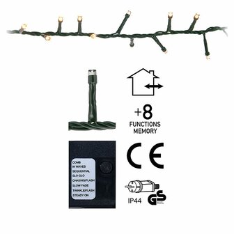Micro Cluster 1200 LED&#039;s - 24 meter - extra warm wit - 8 functies + geheugen