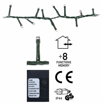 Micro Cluster 800 LED&#039;s  - 16 meter - wit - 8 functies + geheugen
