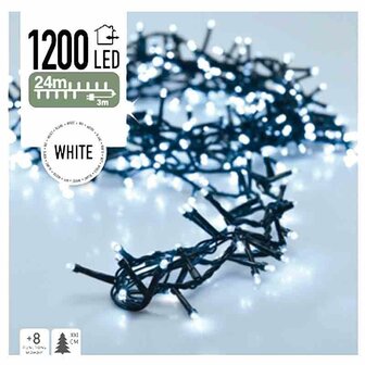 Micro Cluster 1200 LED&#039;s - 24 meter - wit - 8 functies + geheugen