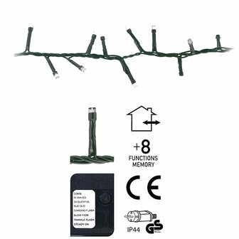 Micro Cluster 1200 LED&#039;s - 24 meter - wit - 8 functies + geheugen