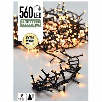 Micro Cluster 560 LED&#039;s - 11 meter - extra warm wit - 8 functies + geheugen