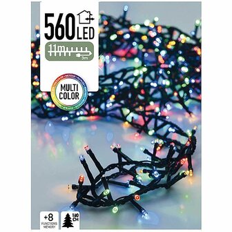 Micro Cluster - 560 LED&#039;s  -11 meter - multicolor - 8 functies + geheugen