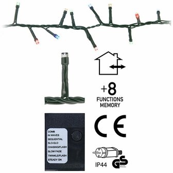 Micro Cluster - 560 LED&#039;s  -11 meter - multicolor - 8 functies + geheugen