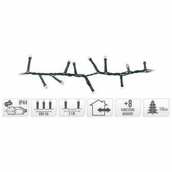 Micro Cluster 400 LED&#039;s - 8 meter - wit - 8 functies + geheugen
