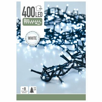Micro Cluster 400 LED&#039;s - 8 meter - wit - 8 functies + geheugen