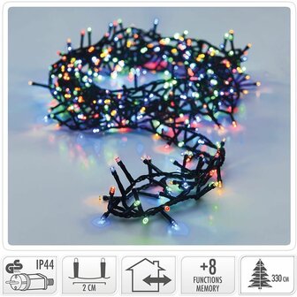 Micro Cluster - 1800 LED&#039;s - 36 meter - multicolor - 8 functies + geheugen