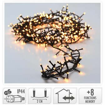 Micro Cluster 1800 LED&#039;s - 36 meter - warm wit - 8 functies + geheugen