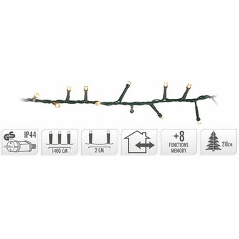 Micro Cluster 700 LED&#039;s -14 meter - warm wit - 8 functies + geheugen