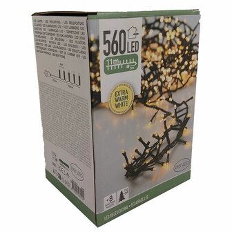 Ceruzo Micro Cluster - 560 LED - 11 meter - 8 Lichtfuncties + Geheugen - extra warm wit