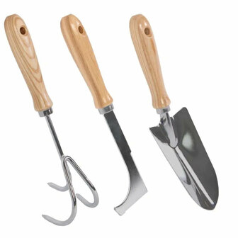 Gardening Tool Set - Hand Weeder, Joint Scraper &amp; Transplanting Trowel - Galvanized Steel