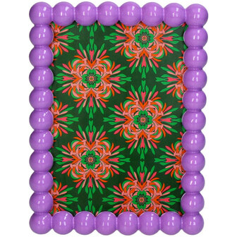 Beaded Photo Frame Polyresin &ndash; Purple