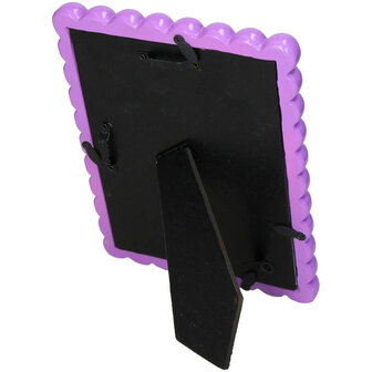 Beaded Photo Frame Polyresin &ndash; Purple