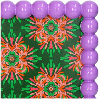 Beaded Photo Frame Polyresin &ndash; Purple