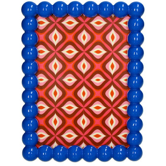 Beaded Photo Frame Polyresin &ndash; Blue