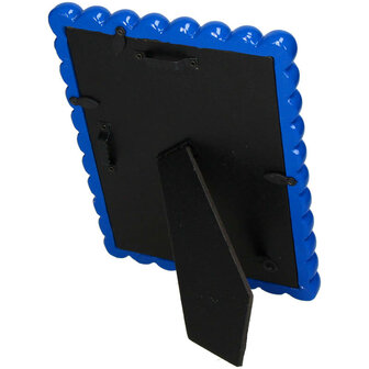 Beaded Photo Frame Polyresin &ndash; Blue