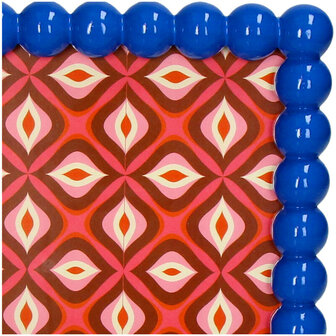 Beaded Photo Frame Polyresin &ndash; Blue
