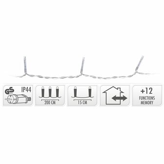 Gordijnverlichting - 240LED -  200x150cm - wit