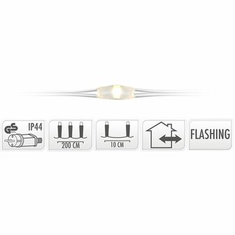 Cascadeverlichting met vuurvliegjeseffect  - 200 led - warm wit
