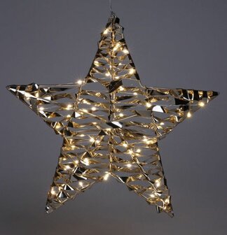 Verlichte Kerstster - Goud - 40 cm - 60 led