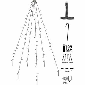 Vlaggenmast verlichting 192 LED&#039;s - 208cm
