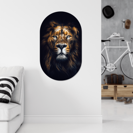 Muurovaal Lion Face L - 140 x 85 cm