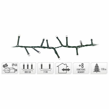 Micro Cluster 400 LED's - 8 meter - wit - 8 functies + geheugen