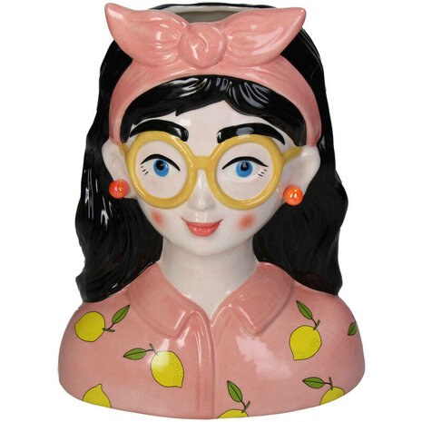 Vase Lady ‘Kylie’ ↑ 27 Cm + 10X Real Touch Tulips Yellow
