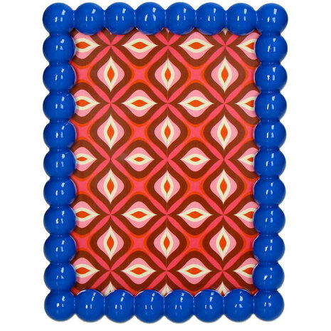 Beaded Photo Frame Polyresin – Blue