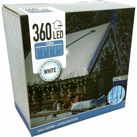 IJspegel verlichting - 360 LED's  -12 meter - wit