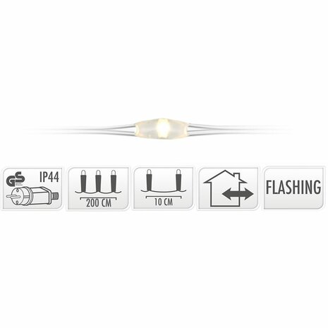 Cascadeverlichting met vuurvliegjeseffect  - 200 led - warm wit