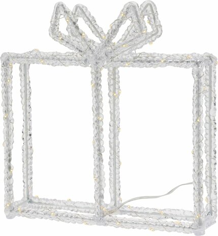 Kerstverlichting Kado - 80 led - 23 cm hoog - Timer - op batterijen - buiten en binnen
