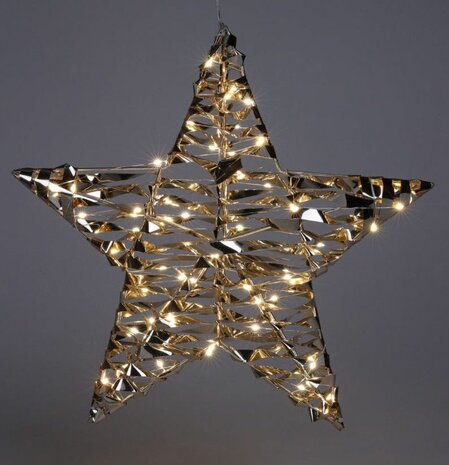 Verlichte Kerstster - Goud - 40 cm - 60 led